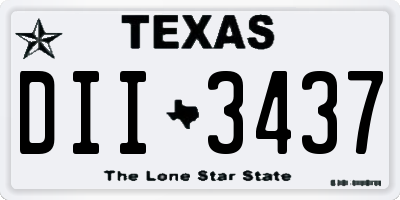 TX license plate DII3437