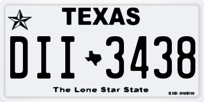 TX license plate DII3438