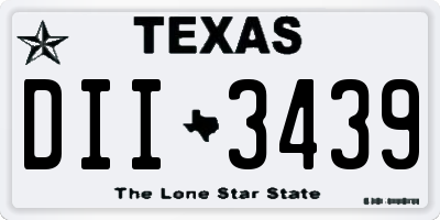 TX license plate DII3439