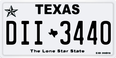 TX license plate DII3440