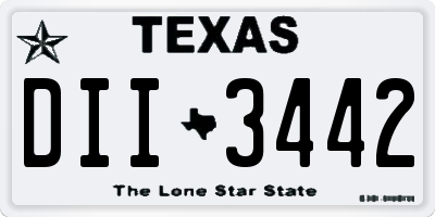 TX license plate DII3442