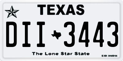 TX license plate DII3443