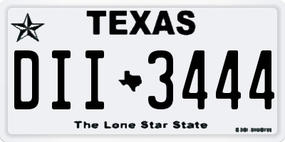TX license plate DII3444