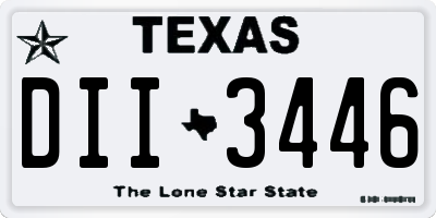 TX license plate DII3446
