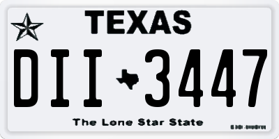 TX license plate DII3447
