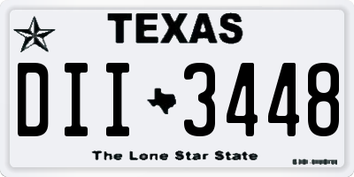 TX license plate DII3448