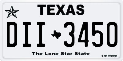 TX license plate DII3450