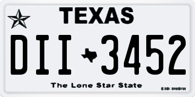 TX license plate DII3452