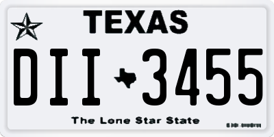 TX license plate DII3455
