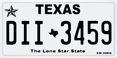 TX license plate DII3459