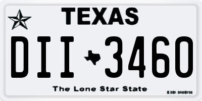 TX license plate DII3460