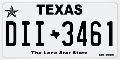 TX license plate DII3461