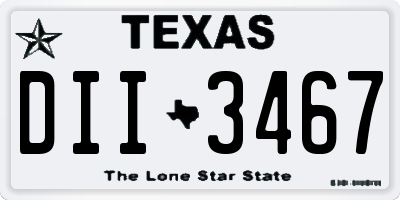 TX license plate DII3467