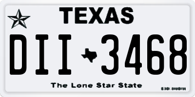 TX license plate DII3468