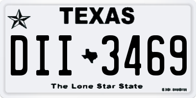 TX license plate DII3469