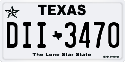TX license plate DII3470
