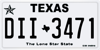 TX license plate DII3471