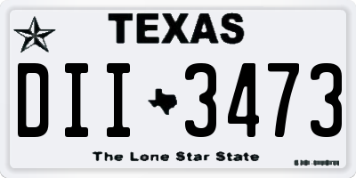 TX license plate DII3473