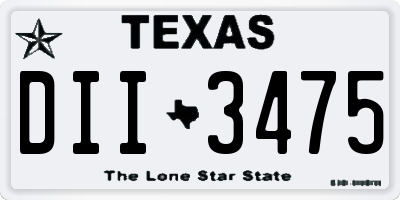 TX license plate DII3475