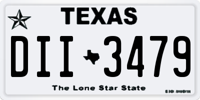 TX license plate DII3479