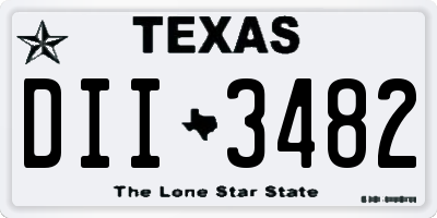 TX license plate DII3482