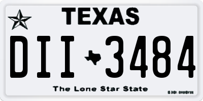 TX license plate DII3484