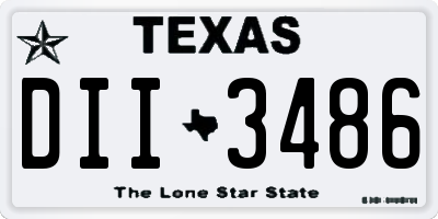 TX license plate DII3486