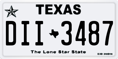 TX license plate DII3487