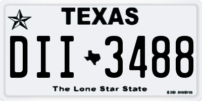 TX license plate DII3488