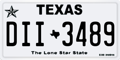 TX license plate DII3489