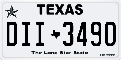 TX license plate DII3490