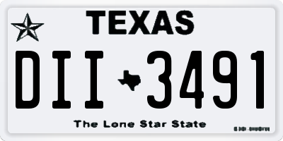 TX license plate DII3491
