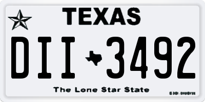 TX license plate DII3492