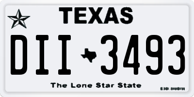 TX license plate DII3493
