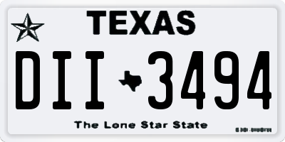 TX license plate DII3494