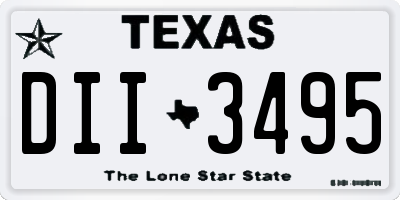 TX license plate DII3495