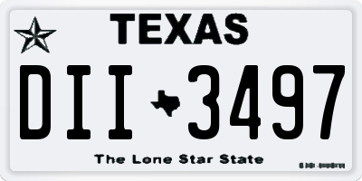TX license plate DII3497