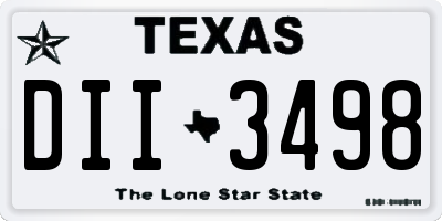 TX license plate DII3498