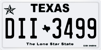 TX license plate DII3499