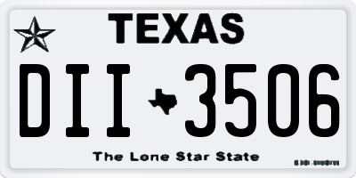 TX license plate DII3506