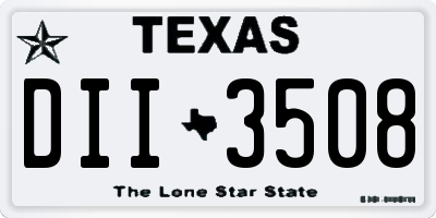 TX license plate DII3508