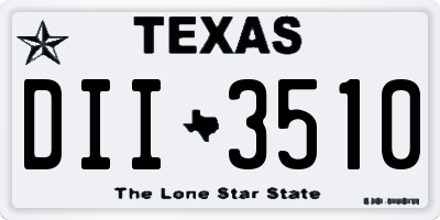 TX license plate DII3510