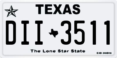 TX license plate DII3511