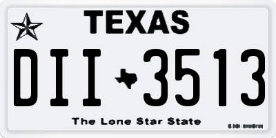 TX license plate DII3513