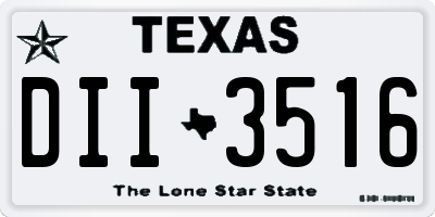 TX license plate DII3516