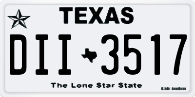 TX license plate DII3517