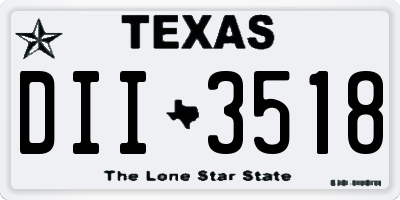TX license plate DII3518
