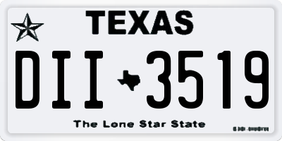 TX license plate DII3519