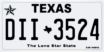 TX license plate DII3524
