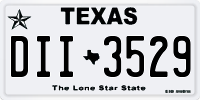 TX license plate DII3529